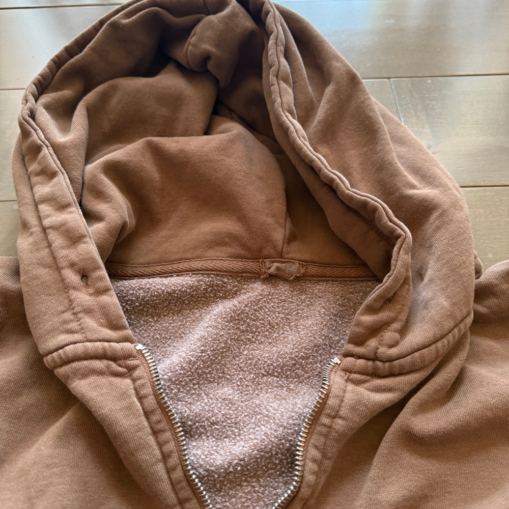 Brandy Melville Brown Zip-Up Hoodie - Picture 3 of 6